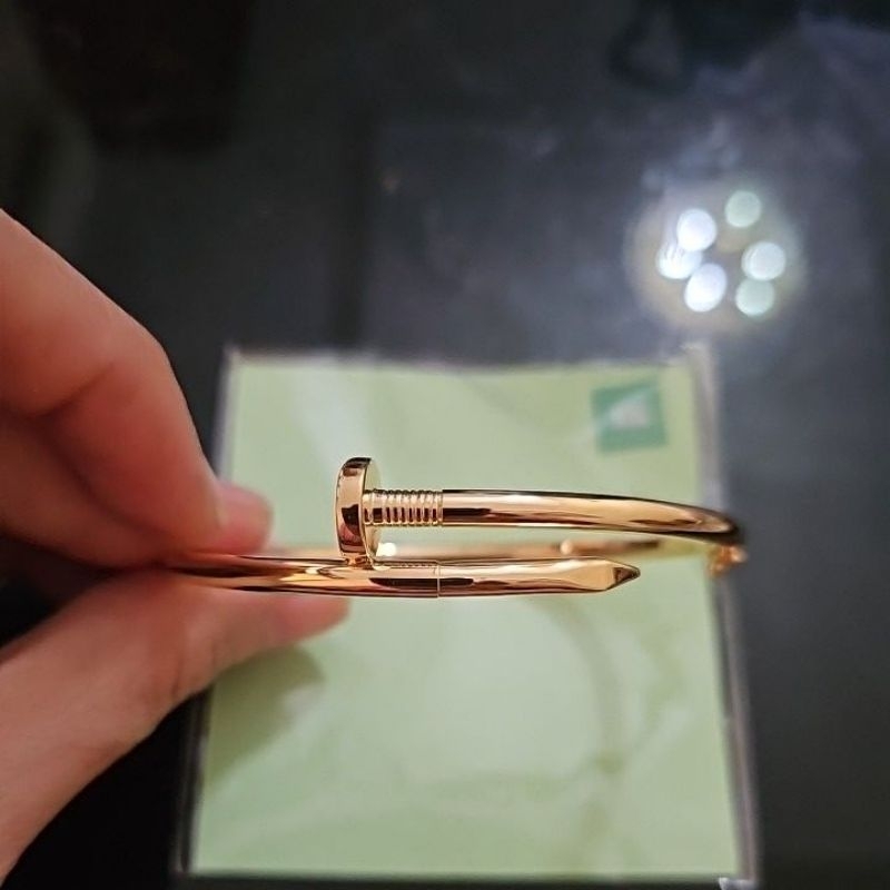 Gelang bangle cartierr paku polos kadar 375/8K UBS