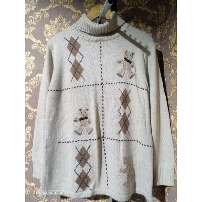 Rajut Sweater ketupat & Bear