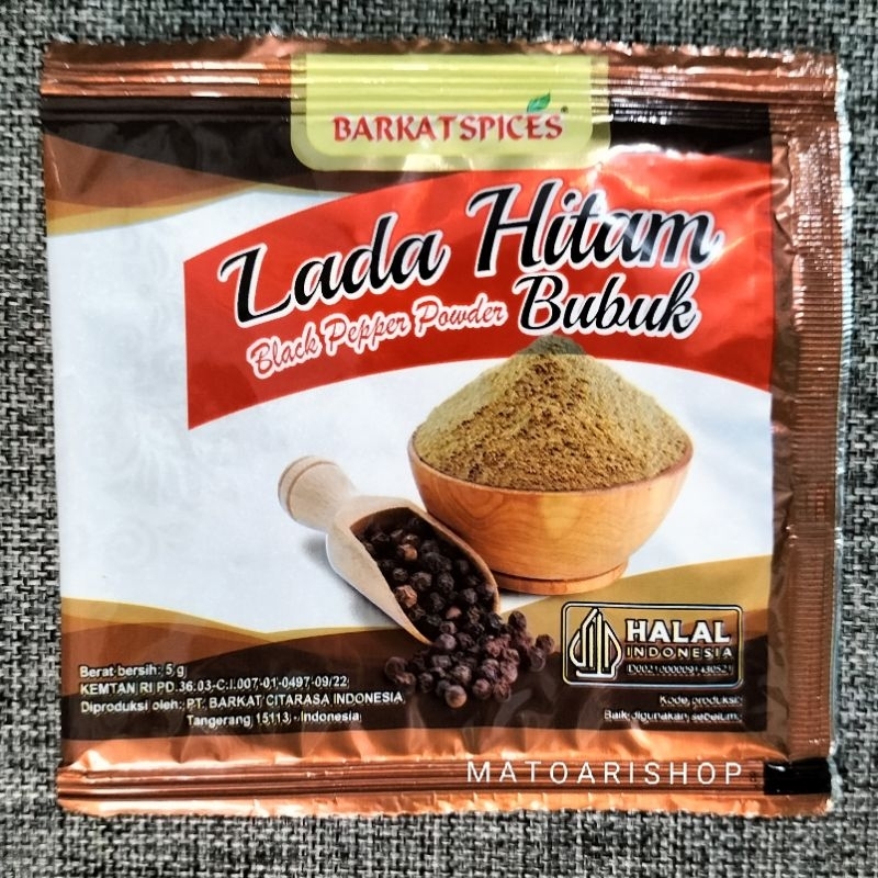 

LADA HITAM Bubuk 5gr Bumbu Barkat Padang asli khas Minang