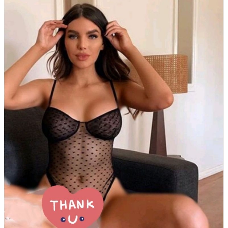 Lingerie Bodysuit Transparan Import