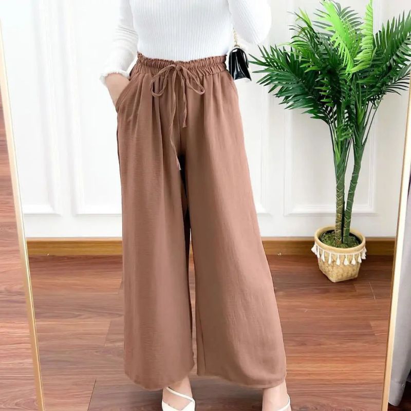 celana kulot crinkle airflows- celana wanita kulot premium bahan crinkle airflow