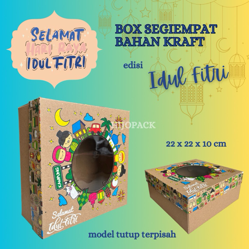 

Box edisi lebaran 22x22x10 box kue persegi