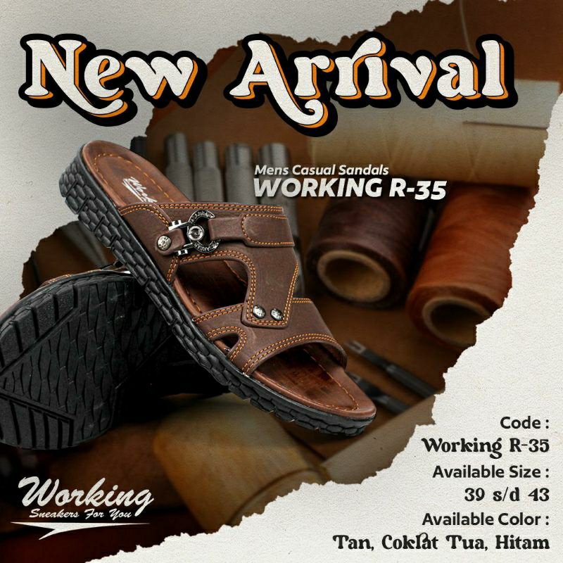 Sandal Casual Pria Dewasa Working Elegan R 35