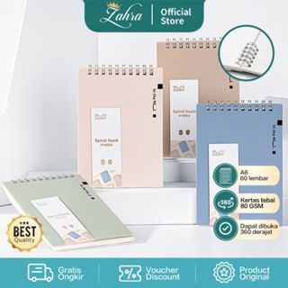 

Spiral Notebook Kotak Kecil / Buku Catatan Jilid Spiral Vertikal A6 60 Lembar 80 GSM Desain Warna Pastel