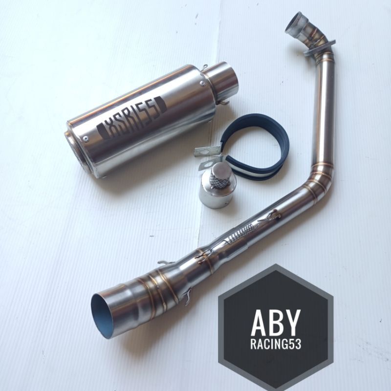 Knalpot Racing XRS155 YAMAHA Underbelly kolong full stainless inlet 2in Bending (free DB killer)