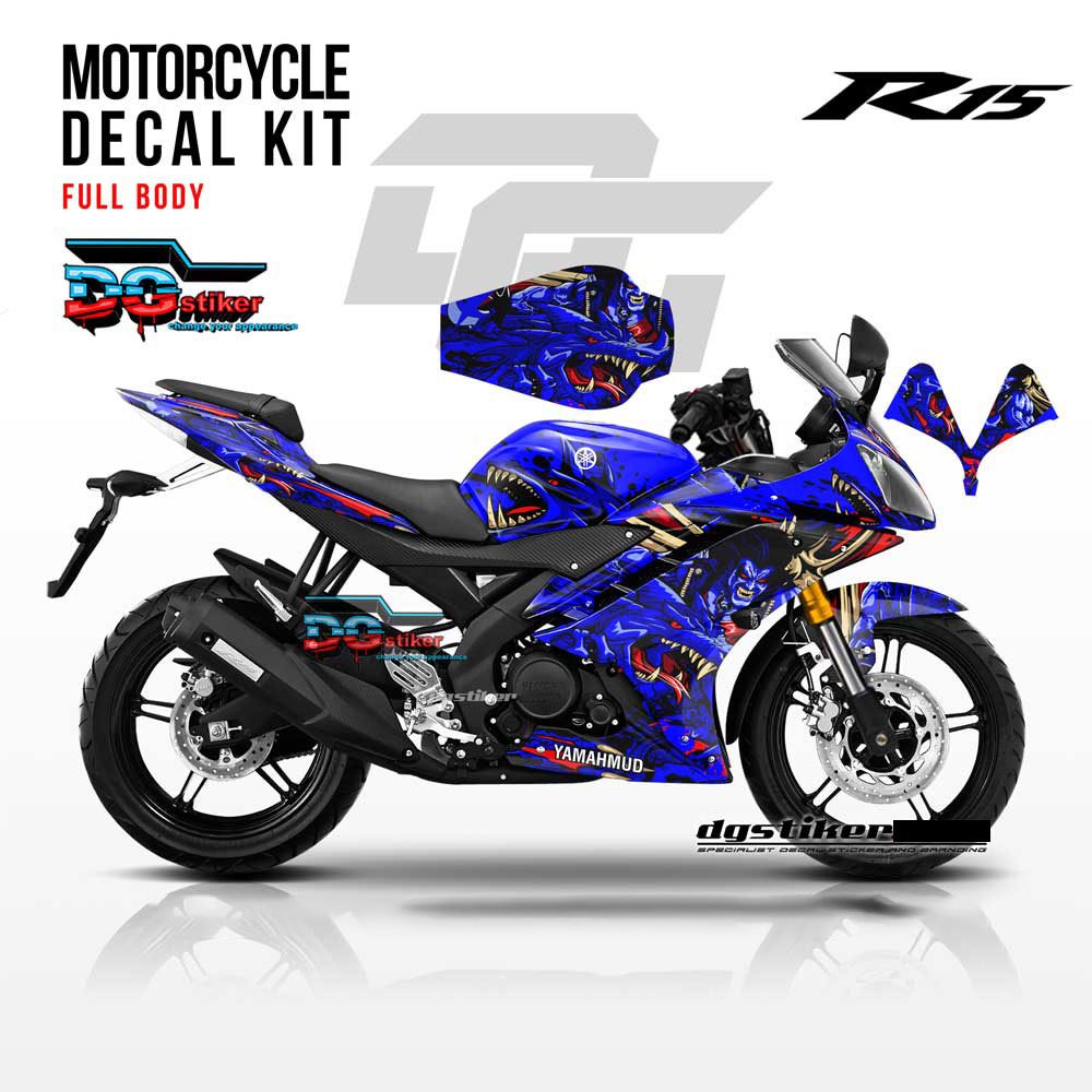 Decal Sticker R15 V2 Biru Lobo Dragon DG Stiker
