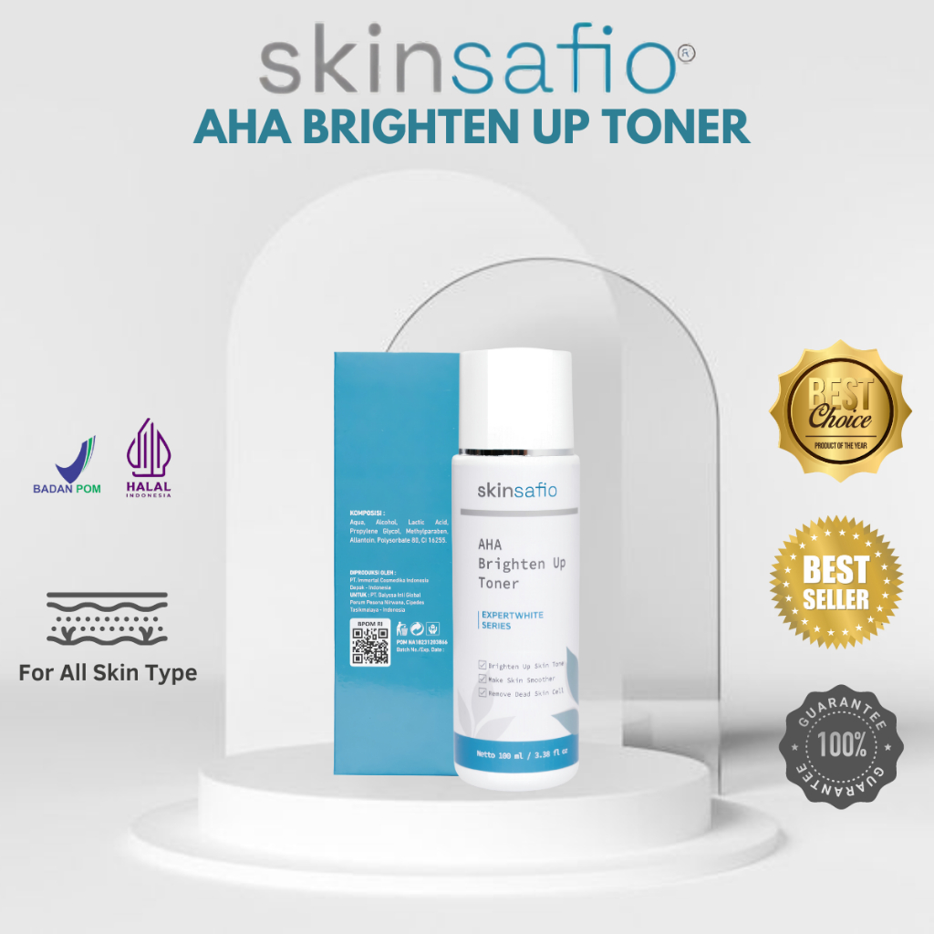 Skincare Toner Pencerah wajah - Skinsafio - AHA Brighten Up Toner
