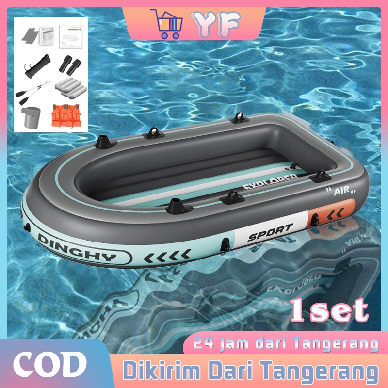 1Set Perahu Karet 4 Orang Dewasa Perahu Karet Mancing Perahu Karet Rafting