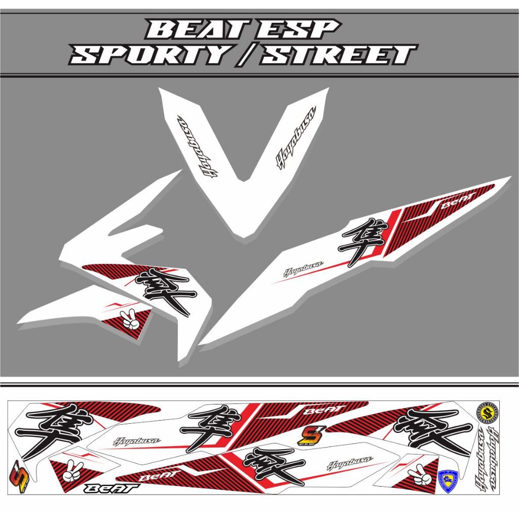 STRIPING MOTOR HONDA BEAT ESP STREET DECAL CUSTOM VARIAN SIMPEL MODEL MODIFIKASI STICKER SEMUA VARIA