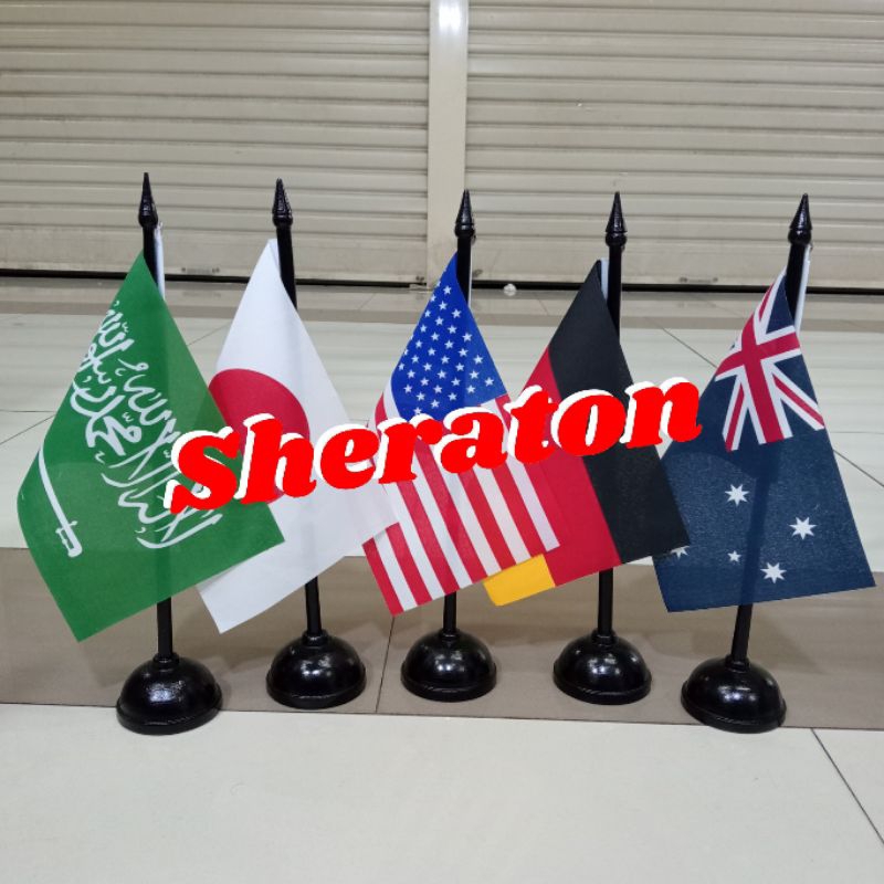 

tiang kayu meja+bendera meja bendera negara dunia ready stock