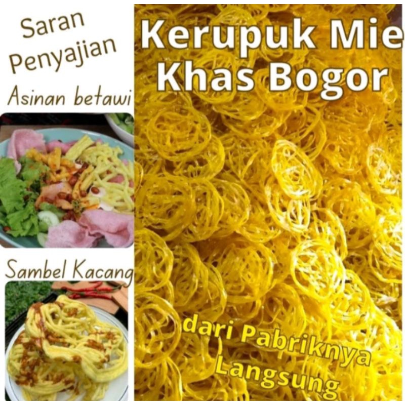 

Kerupuk Mie Kuning Mentah Asinan/Bumbu Kacang 250gram