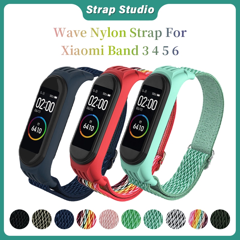 Xiaomi Band Nylon Wave Strap Mi Band 3 4 5 6 7  Adjustable Strap Smartwatch M6 M7  Replacement Band