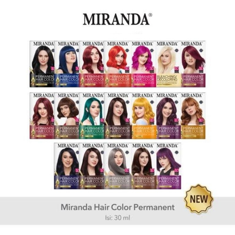 MIRANDA Hair Color Cat Rambut Permanen - Pewarna Rambut Miranda - Cat Rambut - Semir Rambut - Pikok