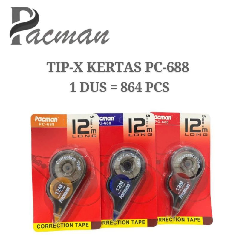 

TAPE TIPEX KERTAS PACMAN SC 688 / TIP EX