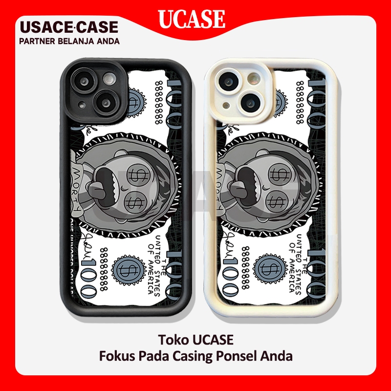 CASE Cocok untuk casing iPhone 7 8 6 6 S Plus 2024  11 12 Pro 14 15 13 Pro Max Ampelas Lubang Cute Dolar Sillicone Case