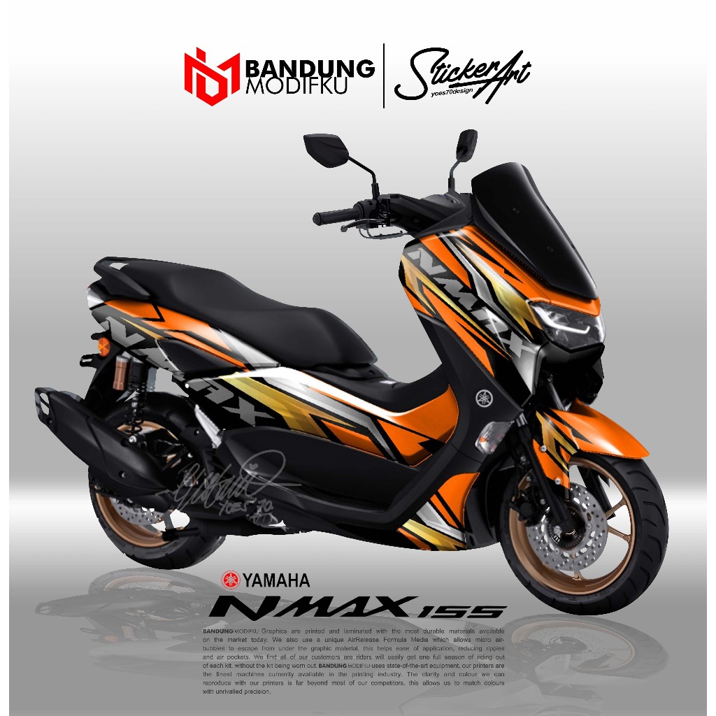 STICKER MOTOR NMAX NEW - MOTIF 006 - DECAL NMAX 2020 2021 2022 NEW - STIKER FULL BLOK NMAX 2020 2021