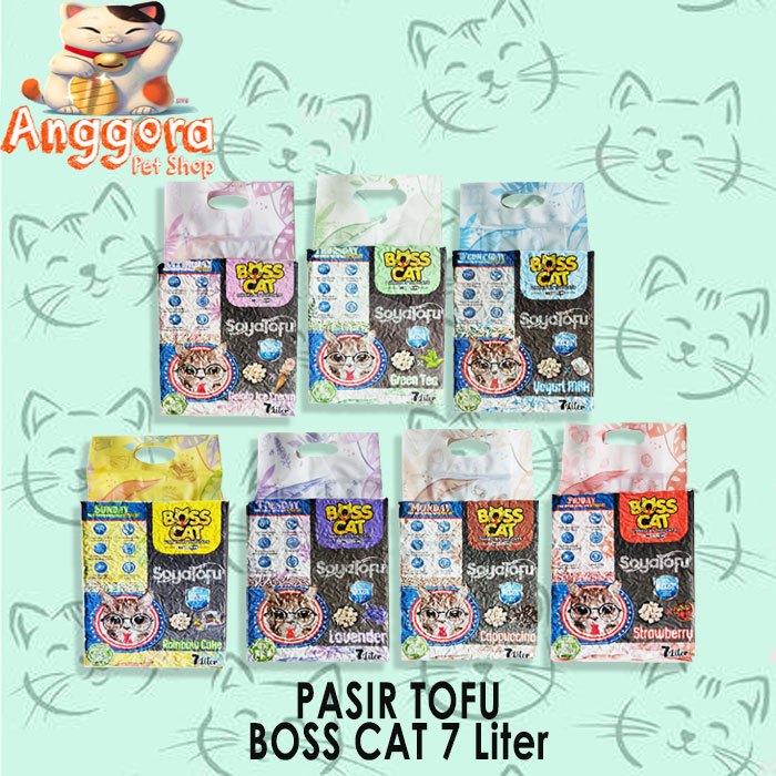 Pasir Kucing Gumpal Wangi BOSSCAT Tofu 7 Liter - Pasir Kucing SoyaTofu