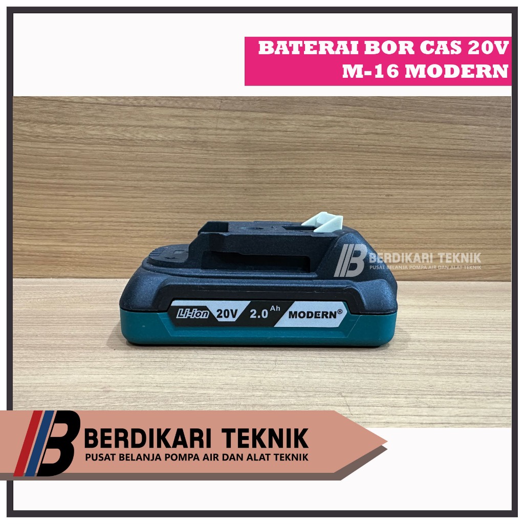 Batrai (ORI) Bor Cas MODERN 20V/ Baterai/ Batre/ Baterei Cordless 20 V M16 M-16 M16SET
