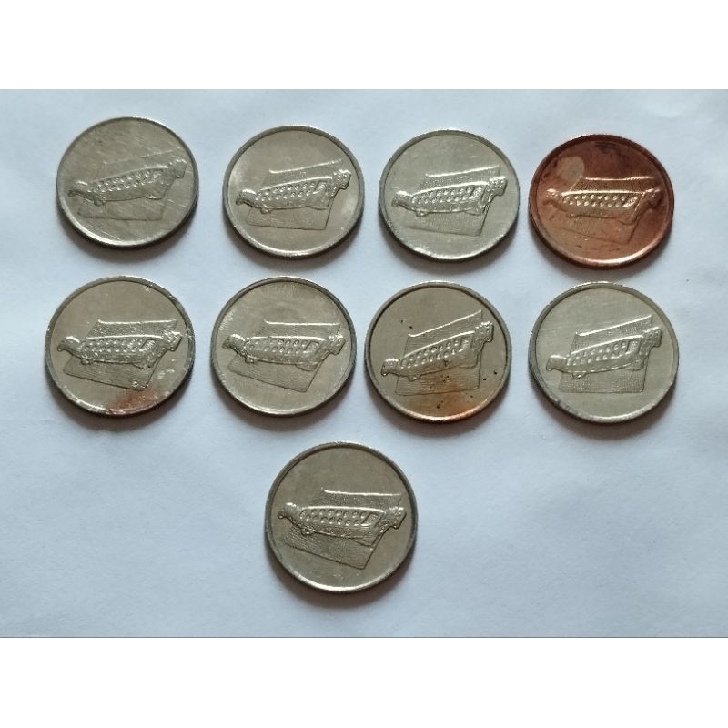Uang Coin Set 10 sen Malaysia | Agong | 9 pcs