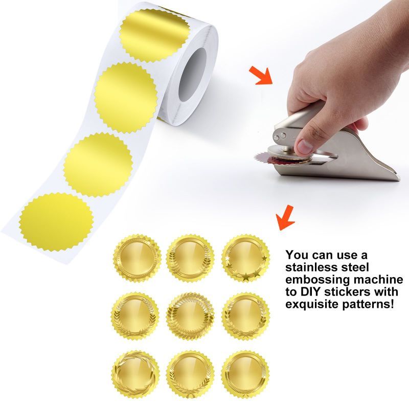 

Ay00! Sticker Seal Untuk Emboss Stamp Sticker Emboss Custom Stiker Logo Gold Emboss Sertifikat