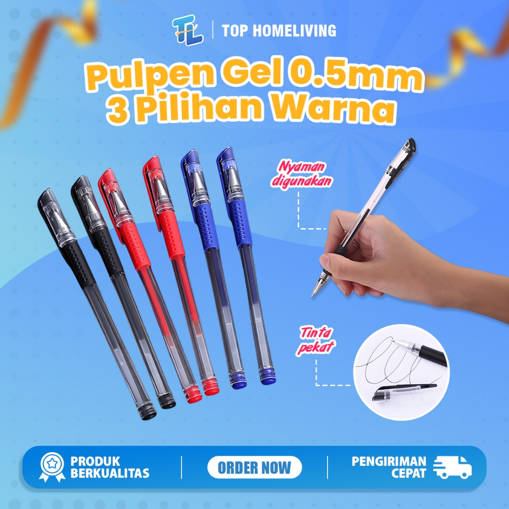 

Pulpen Gel Alat Tulis Pena 0.5mm Standar Pulpen Tinta Cair