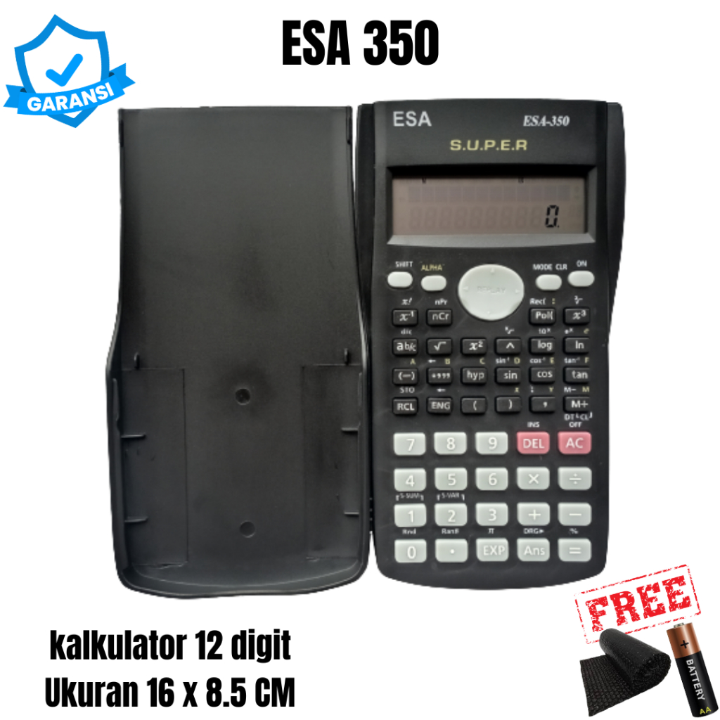 

Kalkulator Ilmiah ESA 350 Scientific 240 Functions 10+2 Digit Awet Murah Sekolah