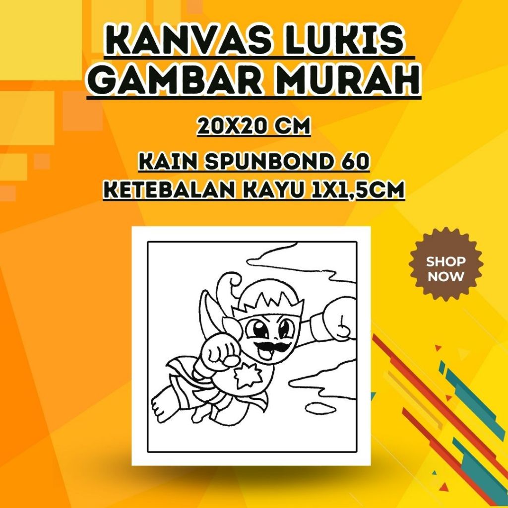 

kanvas lukis gambar 20x20cm murah kain spunbond tipis