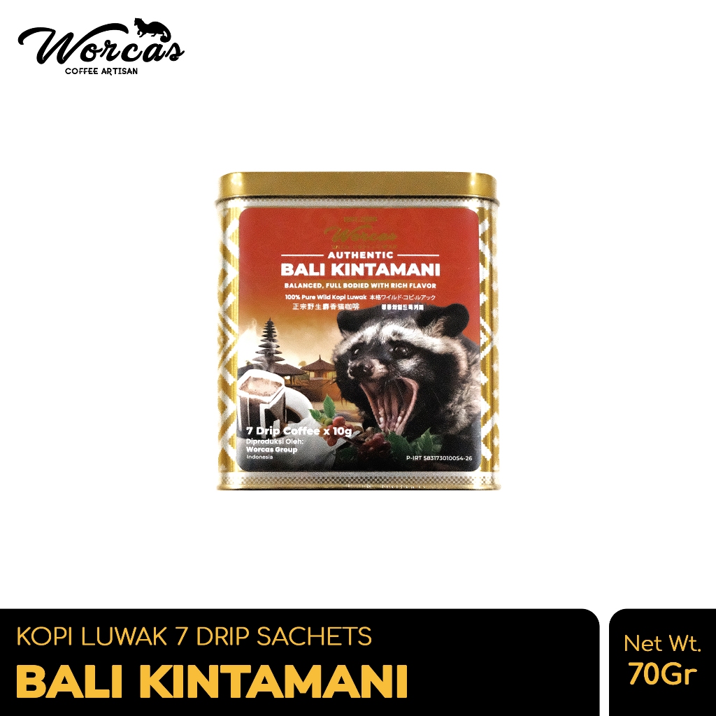 

WORCAS Kopi Luwak Bali Kintamani Drip Filter 70gr Tin Can