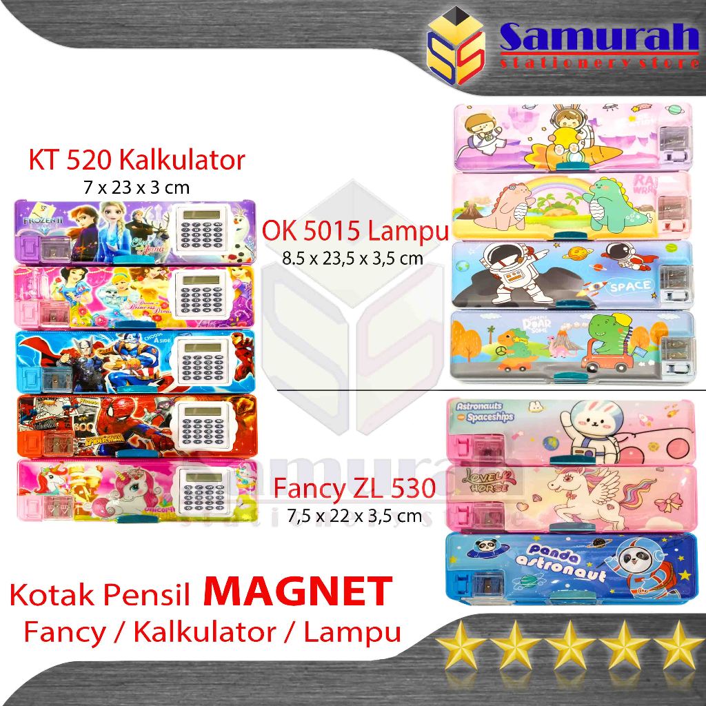 

Kotak Pensil Magnet Motif Lucu Anak KT 520 Kalkulator / Pencil Case Plastic Varian Fancy OK 5015 ( Lampu ) / Tempat Pensil ZL 530