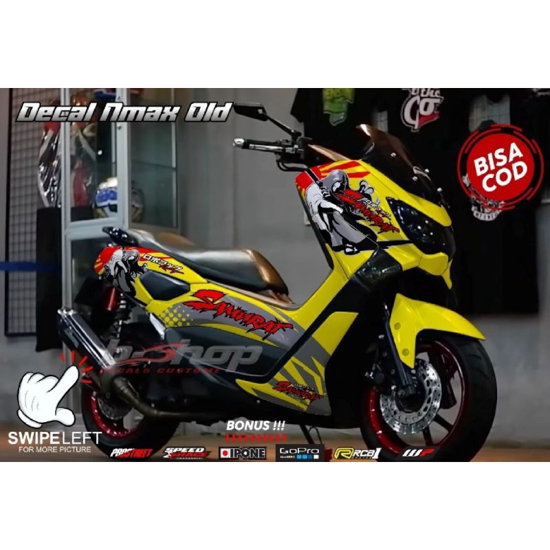 stiker decal nmax old 2017 full body motif samurai warna kuning