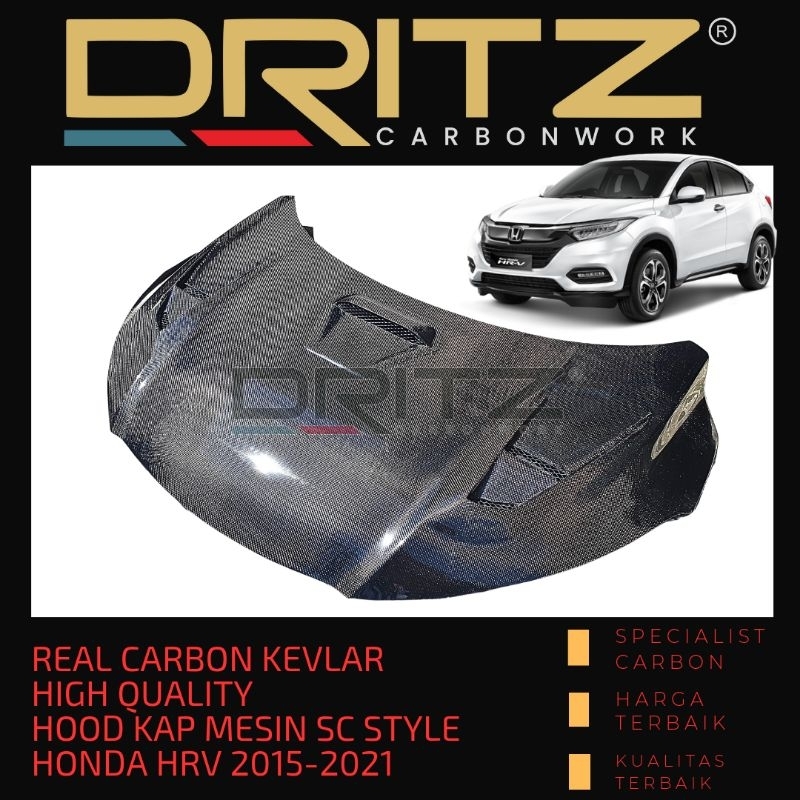 Carbon HOOD KAP SC STYLE HONDA HRV Aksesoris Eksterior Mobil Karbon