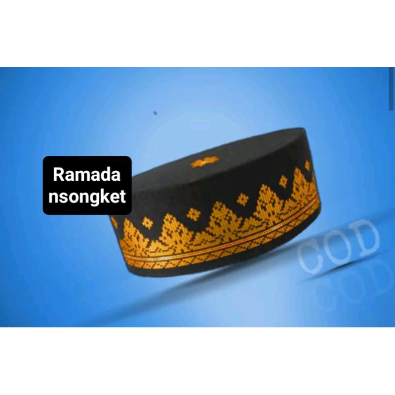 peciramadan songket motif pucuk emas songkok songket kopiyah songket anak dewasa peci solat akadnika