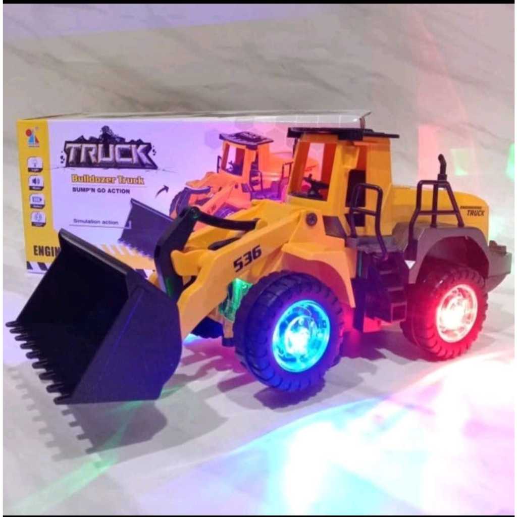 MAINAN MOBIL TRUCK BEKO BULDOZER KONSTRUKSI BESAR BUMP & GO