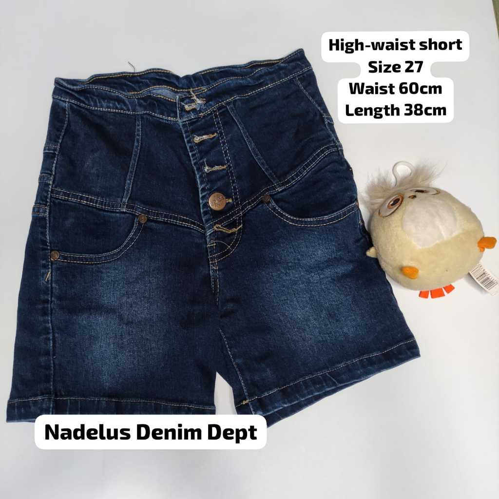 [PRELOVED] Nadelus jeans highwaist polos wanita / Celana pendek denim Nadelus