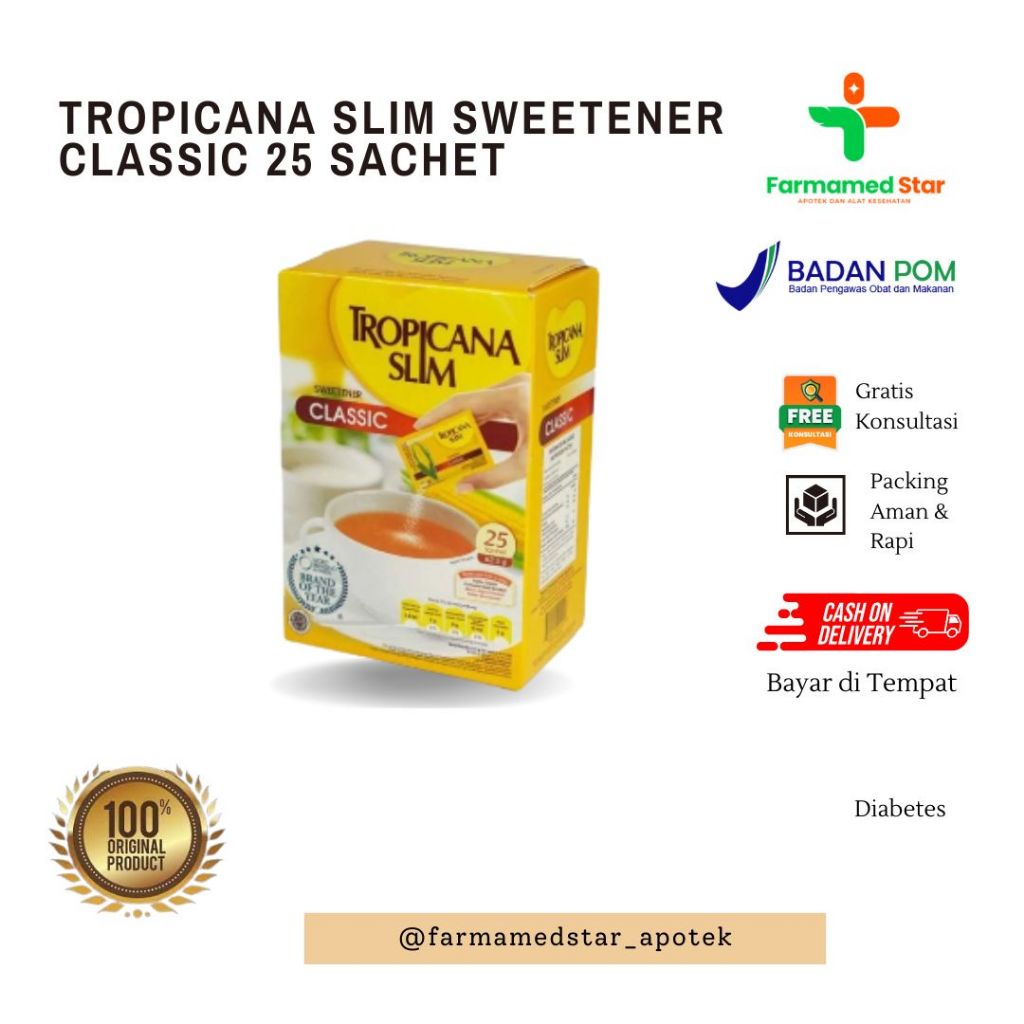 

TROPICANA SLIM SWEETENER CLASSIC 25 SACHET