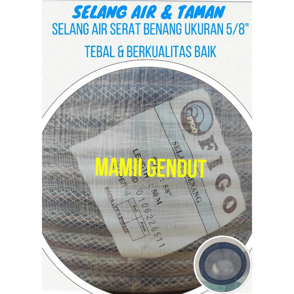 Selang Air FIGO Benang / Selang Nylon / Selang Hiprex Ukuran 5/8 inch ( PREMIUM & TEBAL ) 50 METER