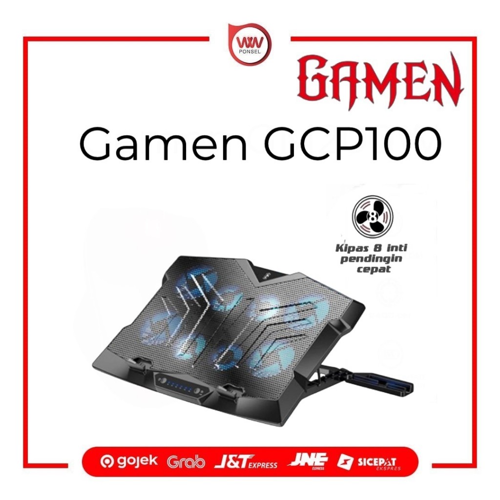 Gamen GCP100/GCP310 Cooling Pad Kipas 2 Inti 100 Level Fan Speed 3900 RPM