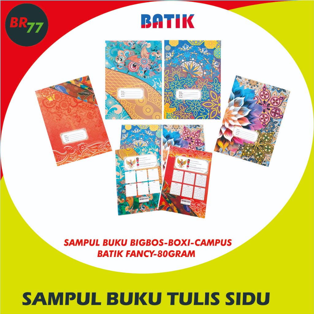 

(Isi 20 Lembar)Sampul Buku Kertas BOXI-BATIK BARU 2024/ Big Boss Motif Batik BARU-80gram