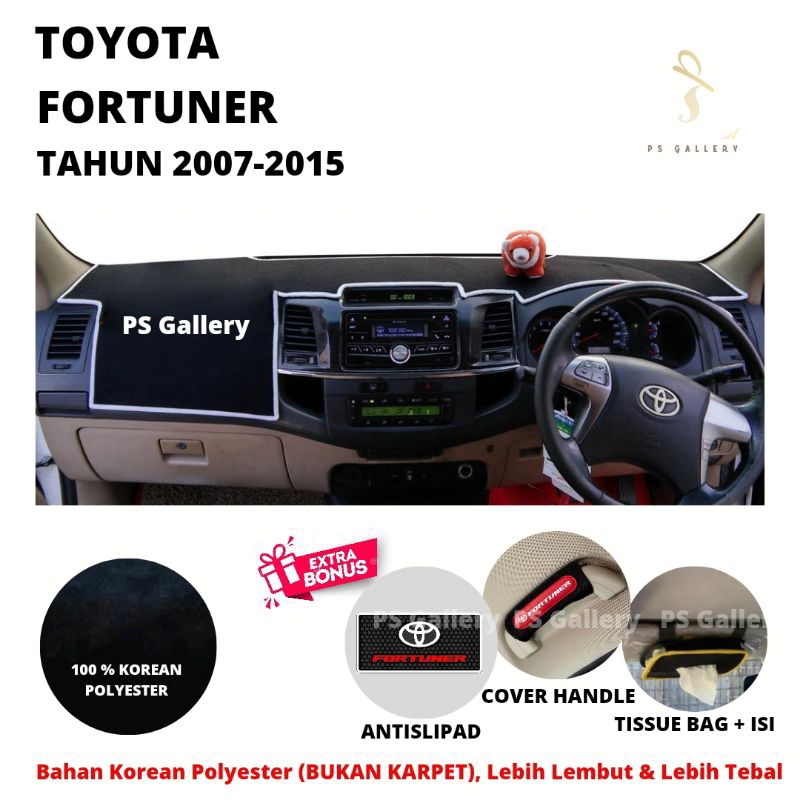 Alas Dasbor Mobil FORTUNER Tahun 2007-2015 Aksesoris Cover Dashboard Premium