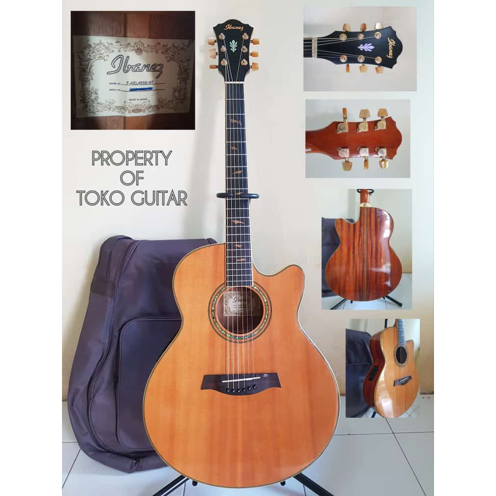 GITAR IBANEZ (MADE IN JAPAN) F AEL45SE NT SOLID WOOD ORIGINAL