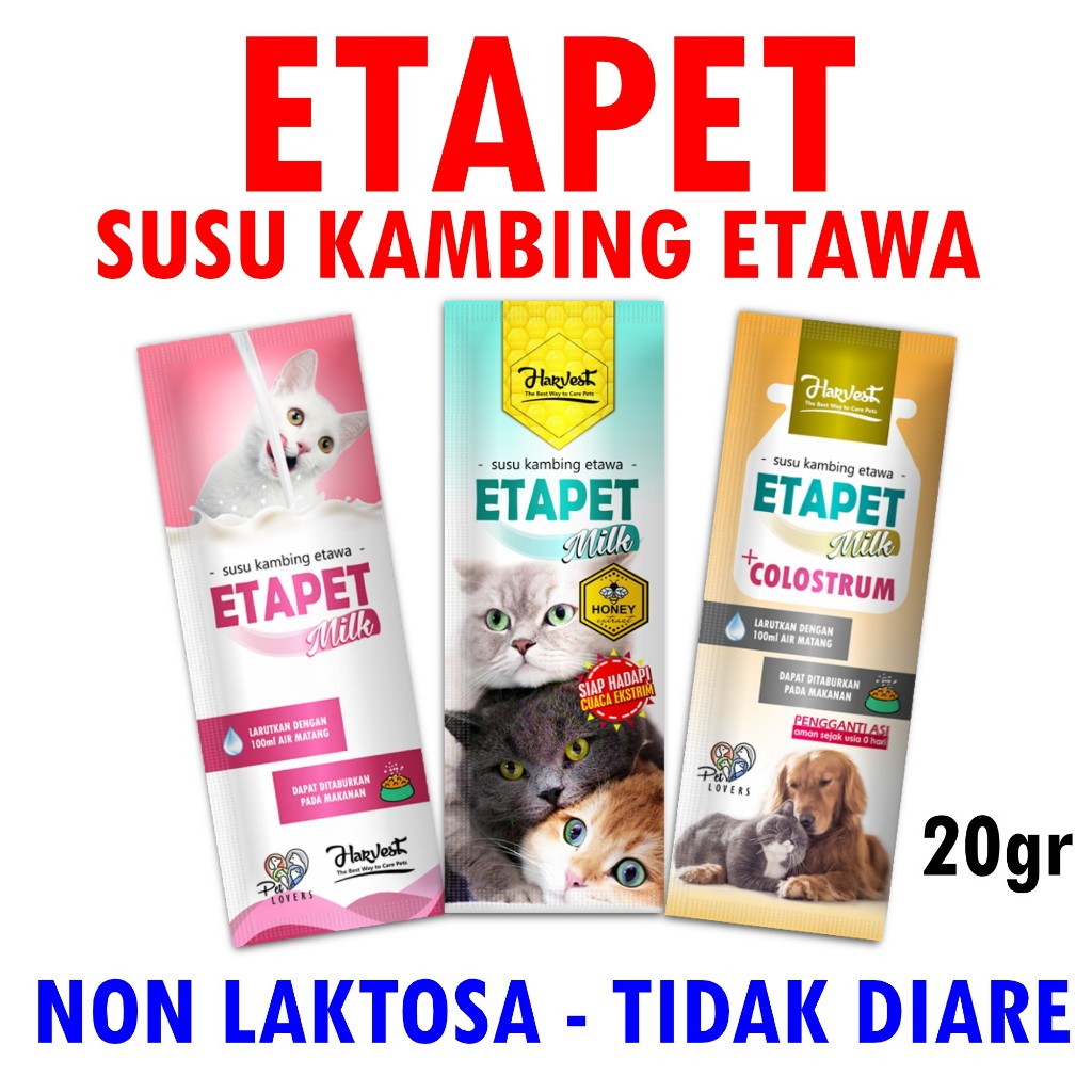 Harvest Etapet susu kucing anjing kambing etawa bulu cantik cegah flu pengganti asi hamil 20 gr