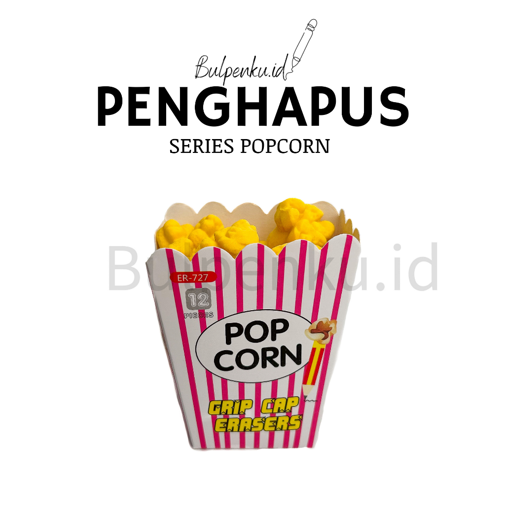 

12 pcs Penghapus Popcorn lucu/ Penghapus unik/ eraser