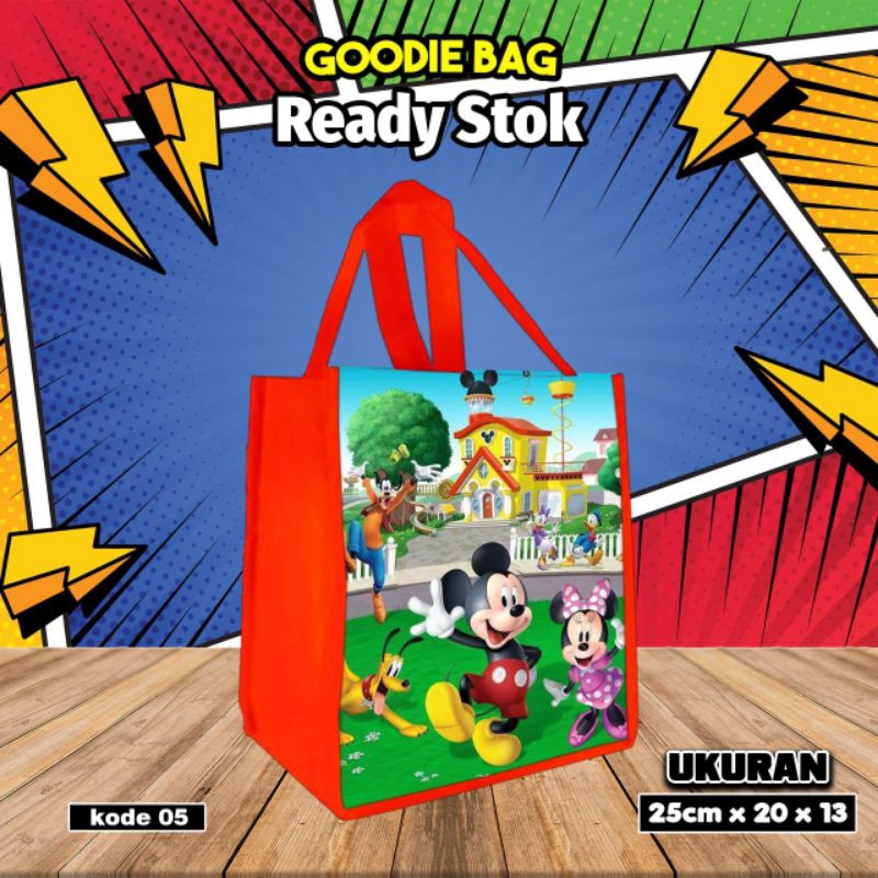 

{TAS KADO HAMPERS 10Pcs} goodie bag/tas kado karakter mickey mouse/kode 05