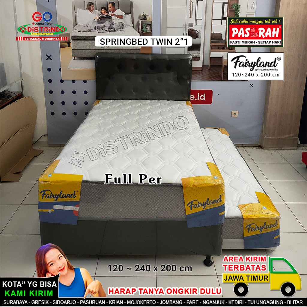 Distrindo - Springbed TWIN Sorong Anak 2"1 FULL PER bagian Bawah ada RODA Bisa Keluar Masuk