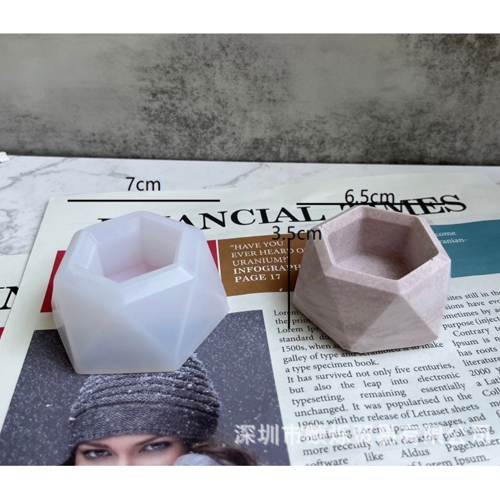 Louay_Idstore Malili Cetakan Silikon Cetakan Semen Cetakan Resin Cetakan Pot Hexagon
