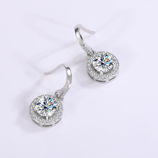 JK8 Anting Moissanite Asli Berlian Anting GRA Sertifikat Anting ORI Perak Puitih Anting titanium