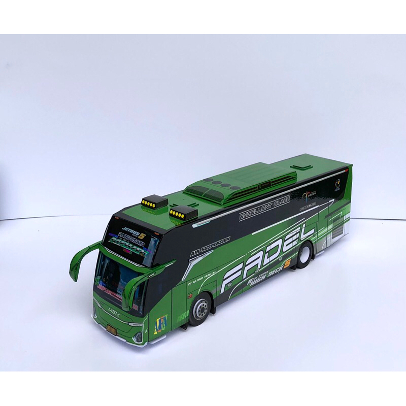 papercraft miniatur bus skala 50