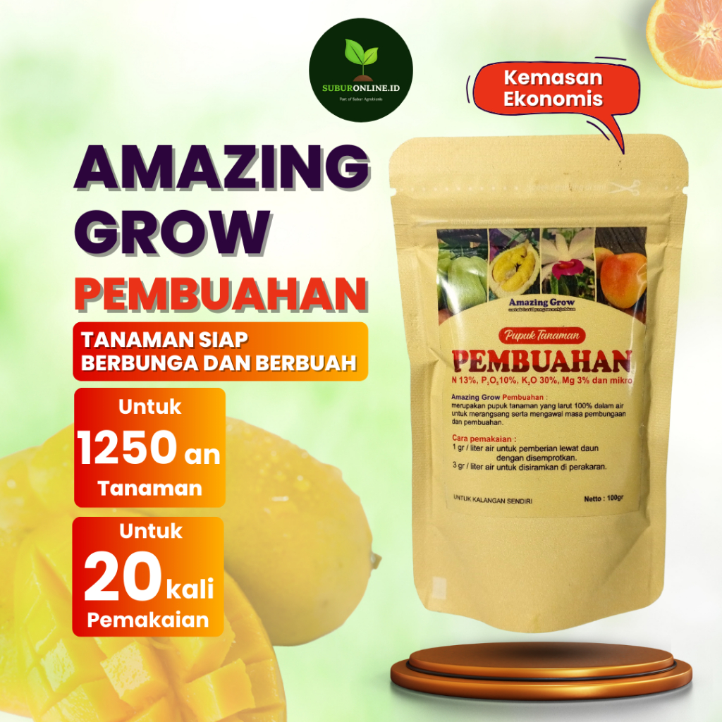 Pupuk Tanaman Buah dan Bunga : Amazing Grow Buah 100gr