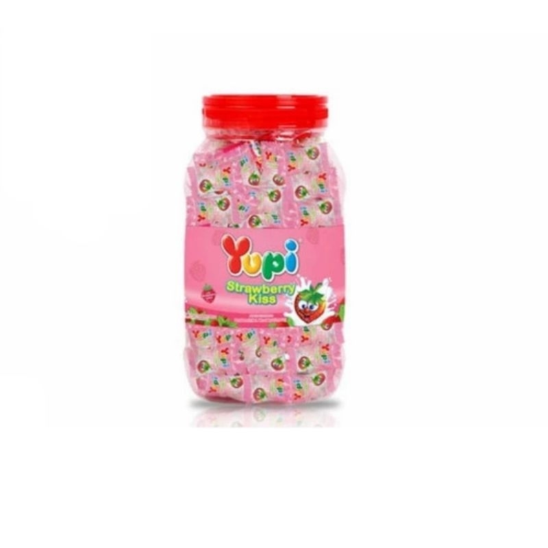 

Yupi Strawberry Kiss Permen Kenyal Stoberi Kis Toples Isi 125 Pcs