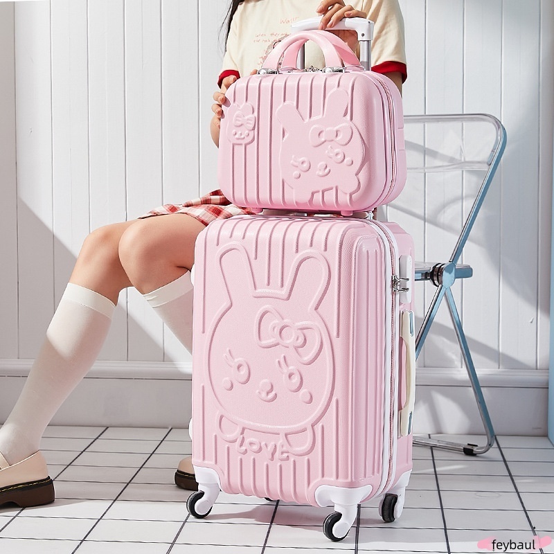 FEYBAUL 20 Inci Koper J001  Tas Travel Kokoh Anti Pecah-koper Multifungsi Lucu, Pemintal 360°, Roda 